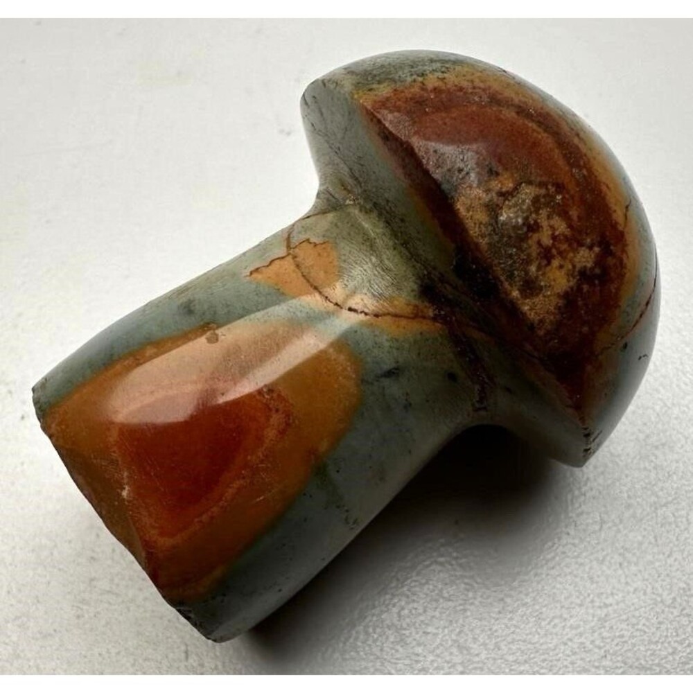 Polychrome Jasper Mushroom Carving Polished Desert Jasper Stone ~2.5”